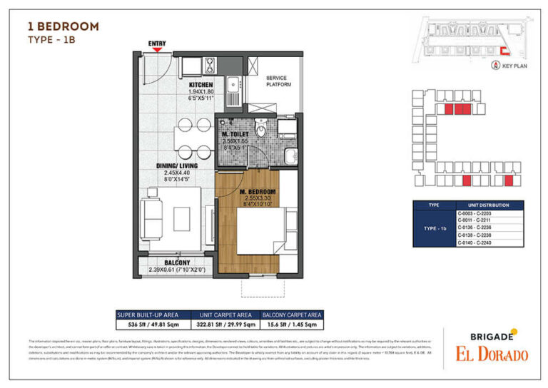1BHK 536 - Brigade El Dorado Cobalt