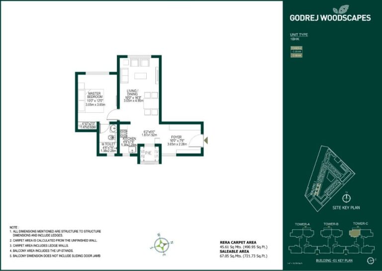 1BHK 721 - Godrej Woodscapes Godrej Budigere Cross Godrej Whitefield