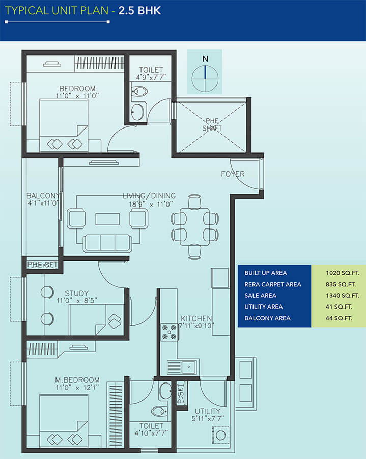 2.5BHK 1340 - MJR North Point