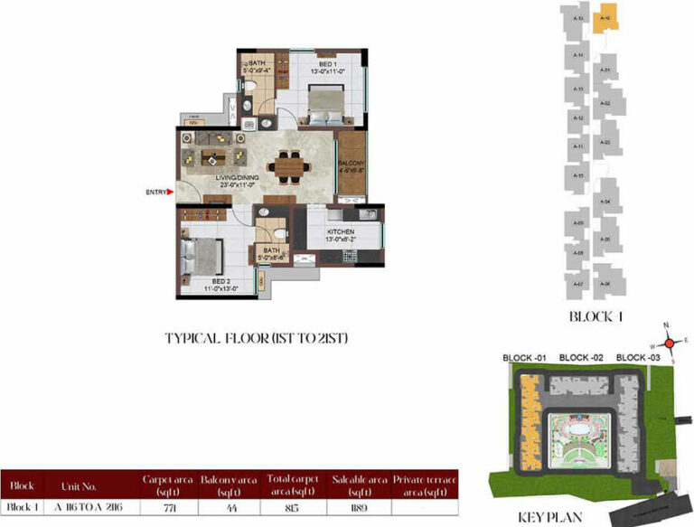 2BHK 1189 - Casagrand Massimo Chennai