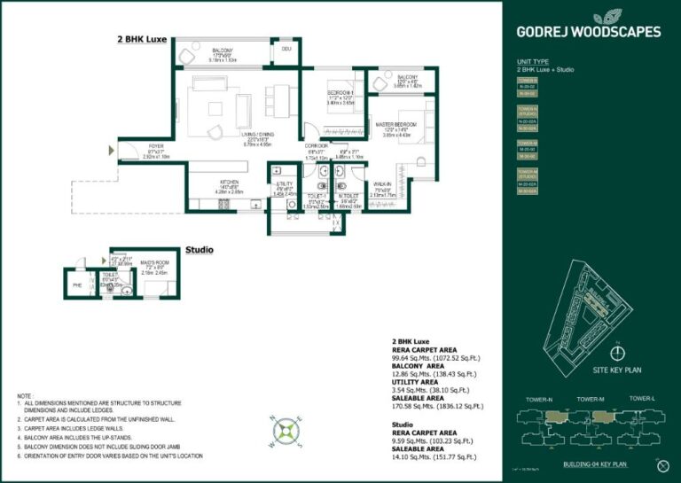 2BHK Luxe+Studio 1987 - Godrej Woodscapes Godrej Budigere Cross Godrej Whitefield
