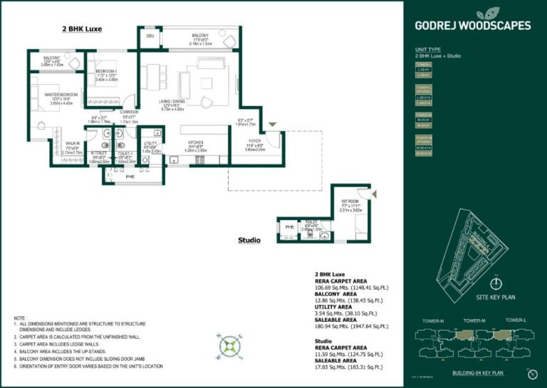 2BHK Luxe+Studio 2130 - Godrej Woodscapes Godrej Budigere Cross Godrej Whitefield