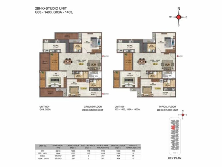 2BHK Studio 1588+424 - Casagrand Casablanca