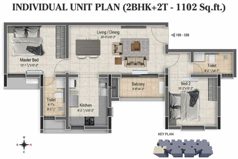 2BHK+2T 1102 - DRA Clover Tambaram Chennai