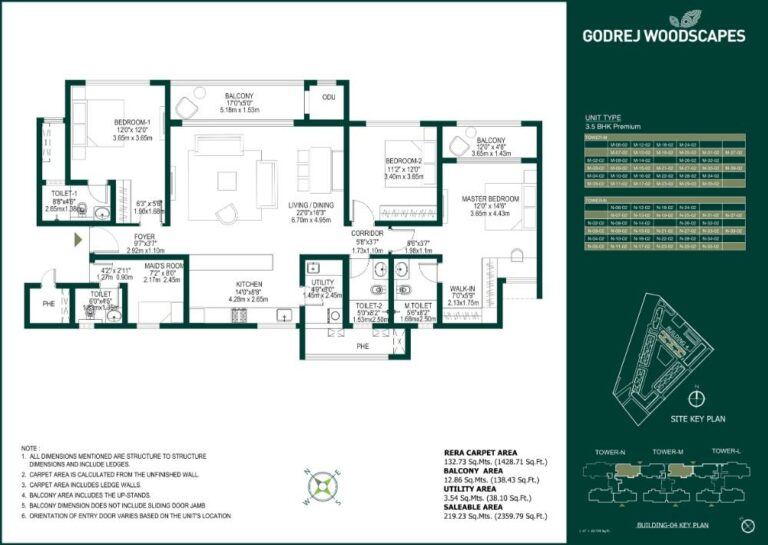 3.5BHK Premium 2359 - Godrej Woodscapes Godrej Budigere Cross Godrej Whitefield