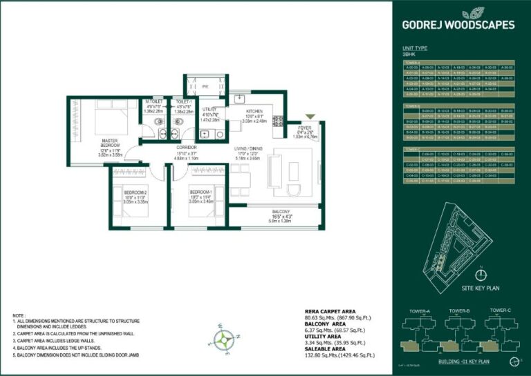 3BHK 1429 - Godrej Woodscapes Godrej Budigere Cross Godrej Whitefield