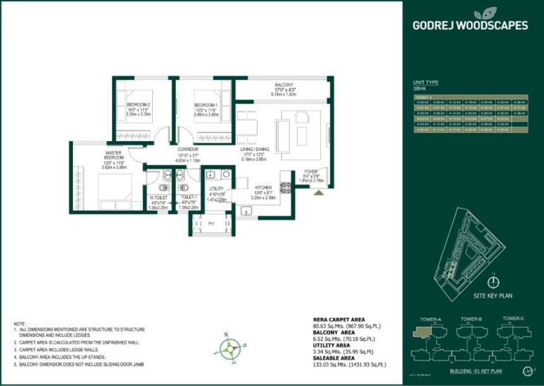 3BHK 1431 - Godrej Woodscapes Godrej Budigere Cross Godrej Whitefield