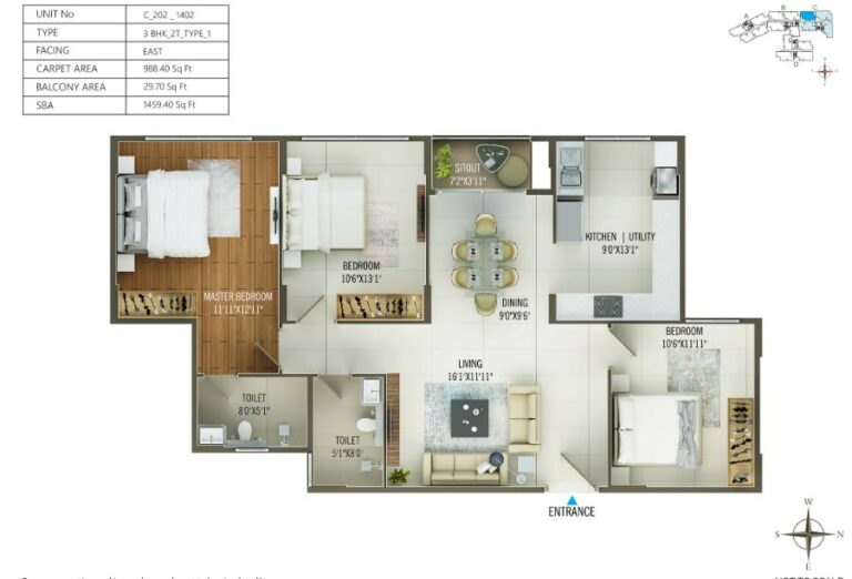 3BHK 1459 - Concorde Mayfair Yelahanka