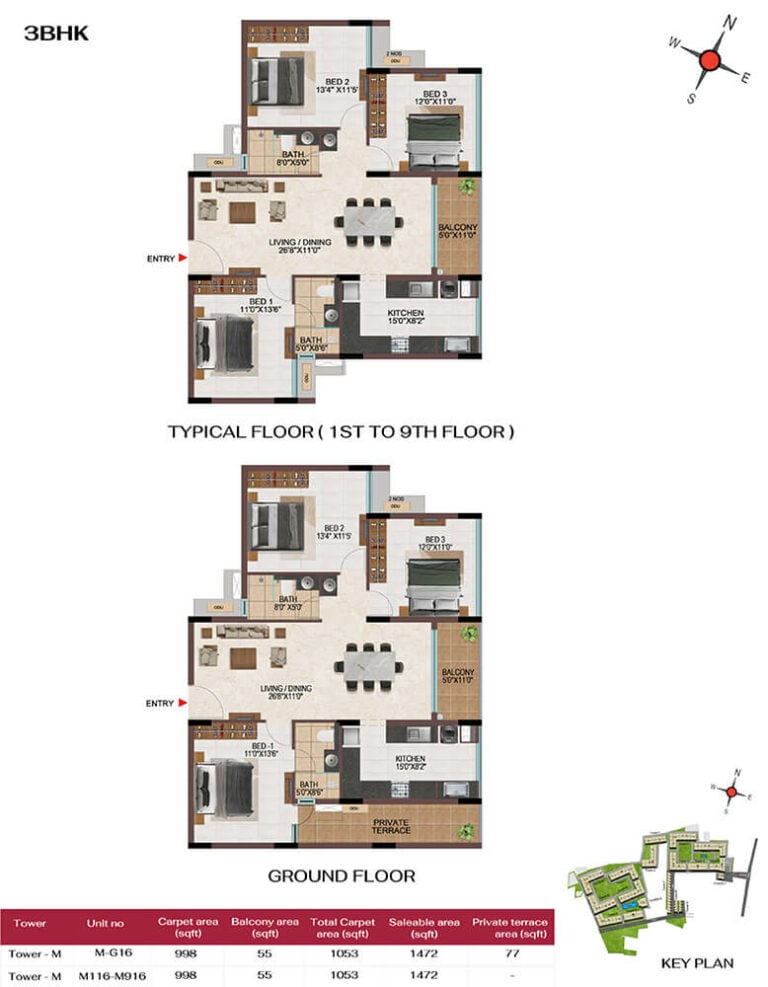 3BHK 1472 - Casagrand Hola Chennai