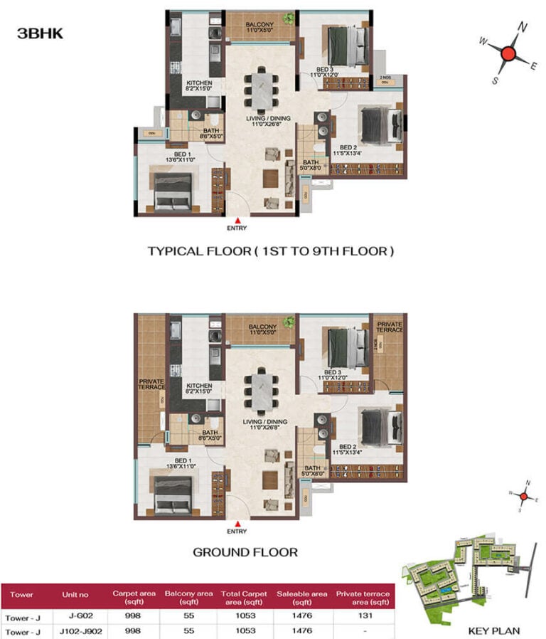 3BHK 1476 - Casagrand Hola Chennai