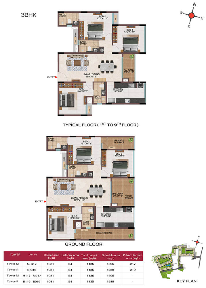3BHK 1588 - Casagrand Hola Chennai