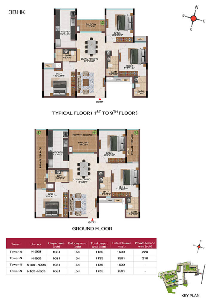 3BHK 1591 - Casagrand Hola Chennai
