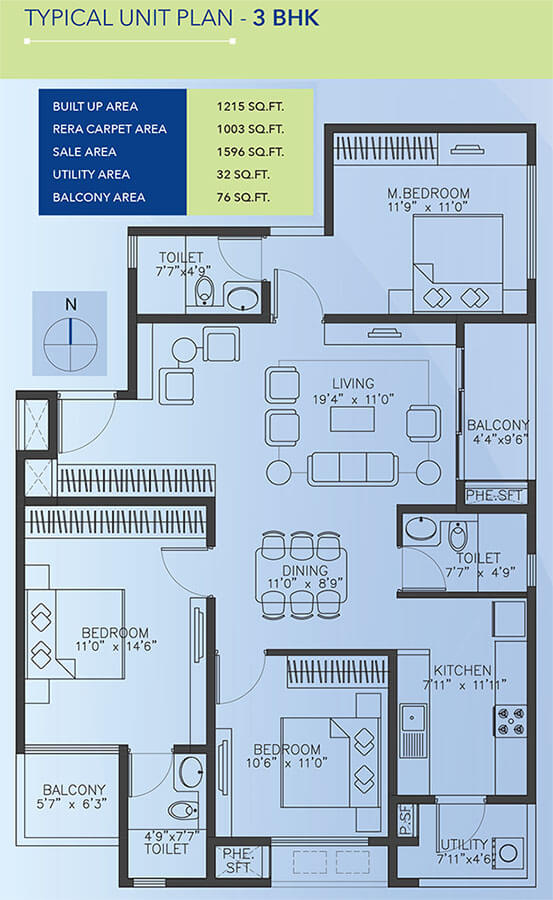 3BHK 1596 - MJR North Point