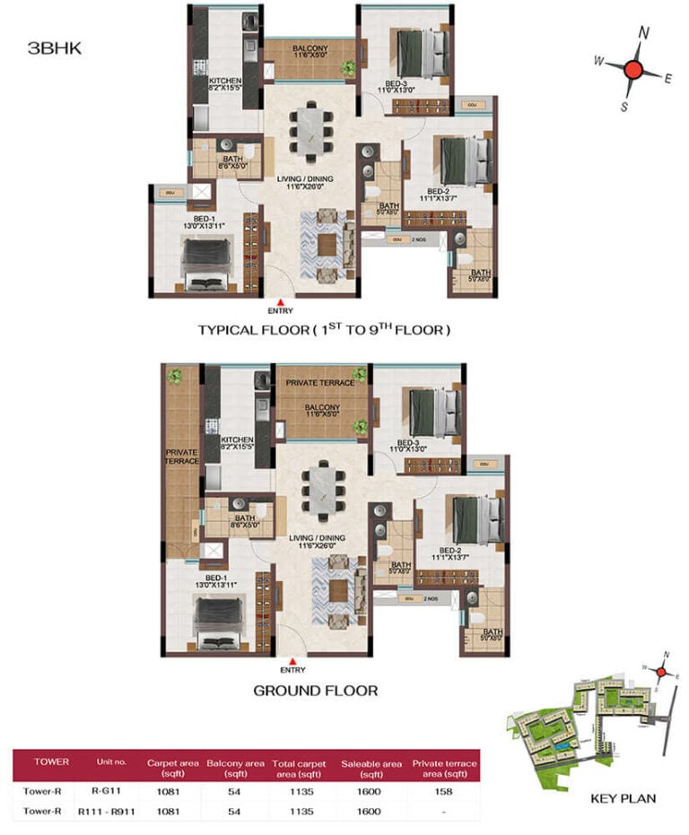 3BHK 1600 - Casagrand Hola Chennai