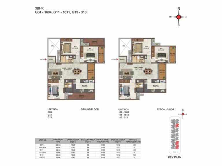 3BHK 1612 - Casagrand Casablanca