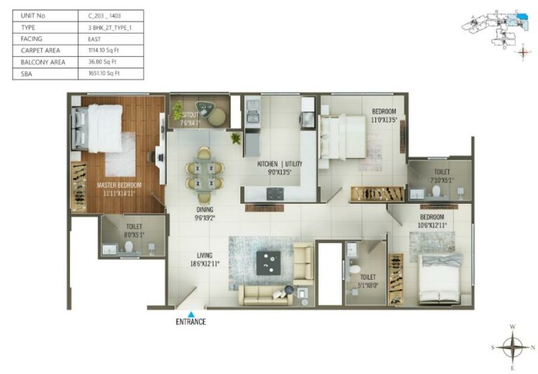 3BHK 1651 - Concorde Mayfair Yelahanka