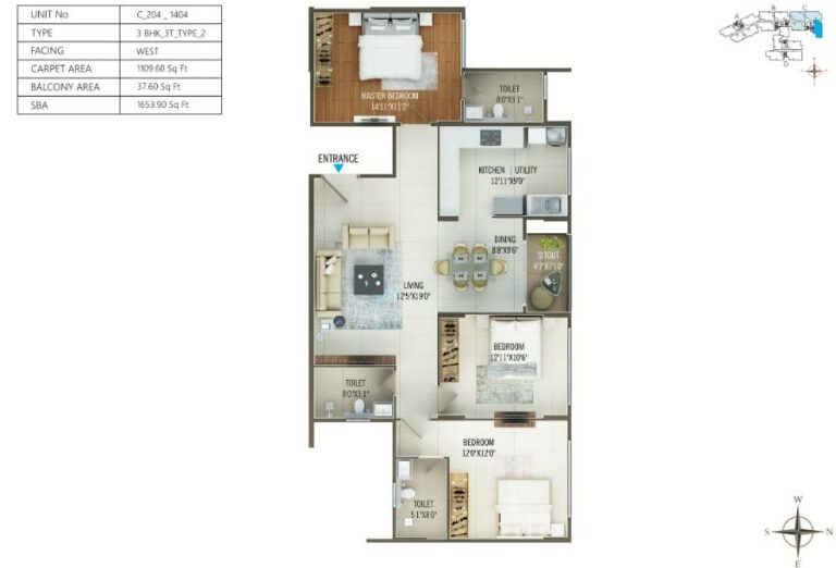 3BHK 1653 - Concorde Mayfair Yelahanka