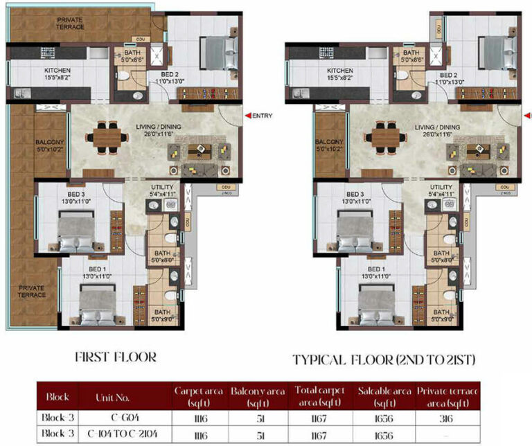 3BHK 1656 - Casagrand Massimo Chennai