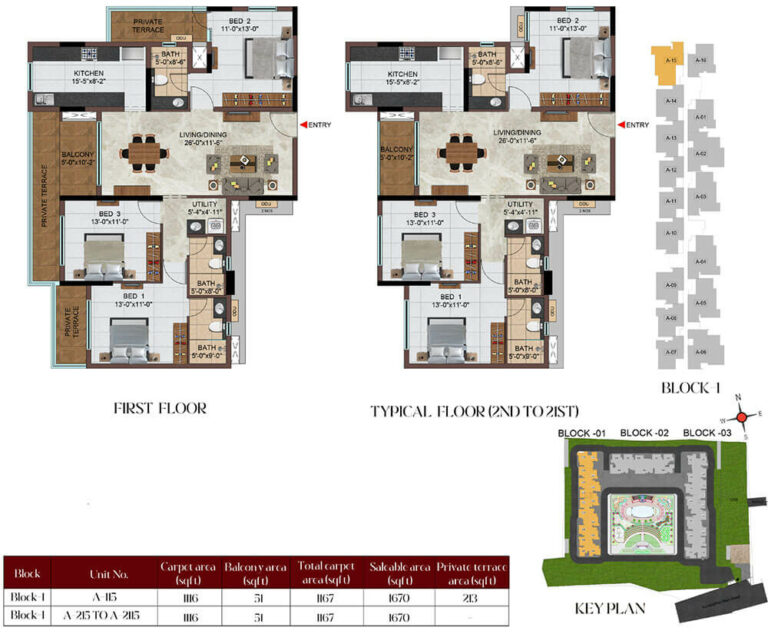 3BHK 1670 - Casagrand Massimo Chennai