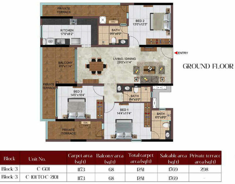 3BHK 1769 - Casagrand Massimo Chennai