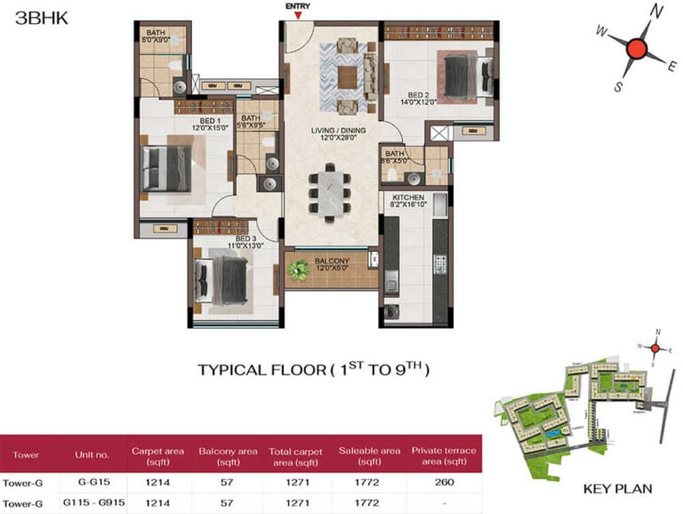 3BHK 1772 - Casagrand Hola Chennai