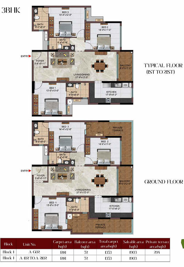 3BHK 1903 - Casagrand Massimo Chennai