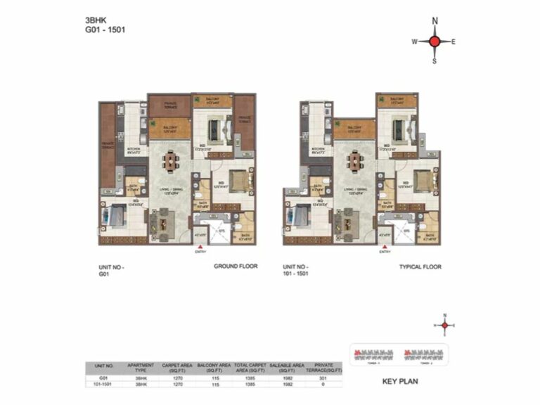 3BHK 1982 - Casagrand Casablanca
