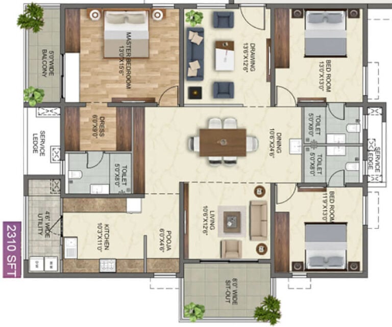 3BHK 2310 - Anvita High9 Hyderabad