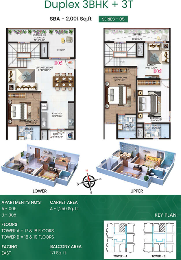 3BHK Duplex 2001 - SBR Minara