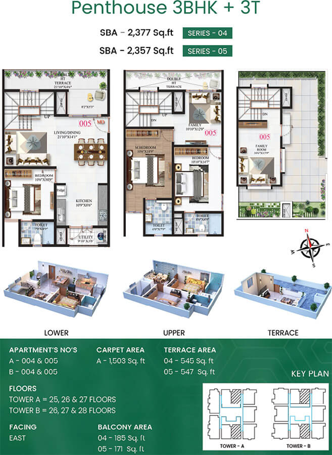 3BHK Penthouse 2377 - SBR Minara