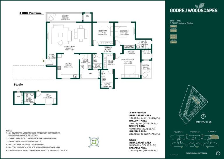 3BHK Premium+Studio 2544 - Godrej Woodscapes Godrej Budigere Cross Godrej Whitefield