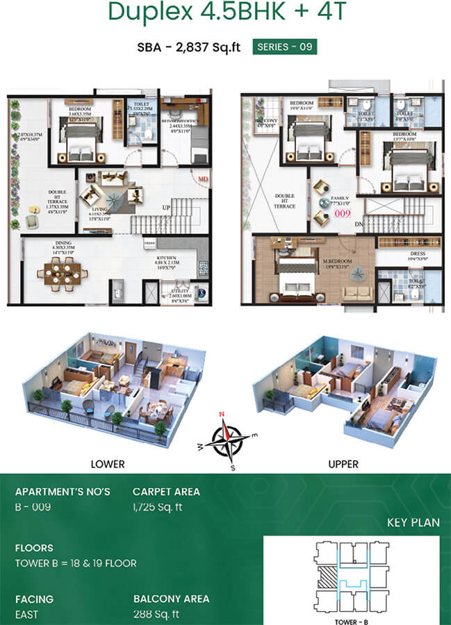 4.5BHK Duplex 2837 - SBR Minara