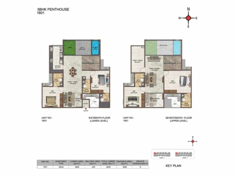 5BHK Penthouse 3800 - Casagrand Casablanca