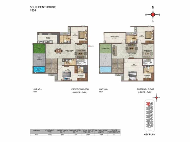 5BHK Penthouse 3884 - Casagrand Casablanca