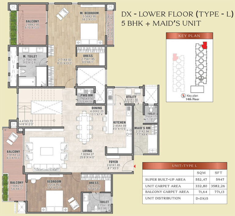 Duplex 5BHK+Maids Lower 5947 - Brigade Insignia Yelahanka