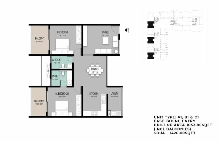2BHK 1420 - ELV High Garden Whitefield