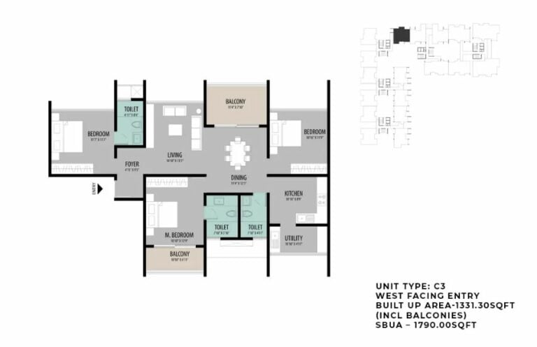 3BHK 1790 - ELV High Garden Whitefield