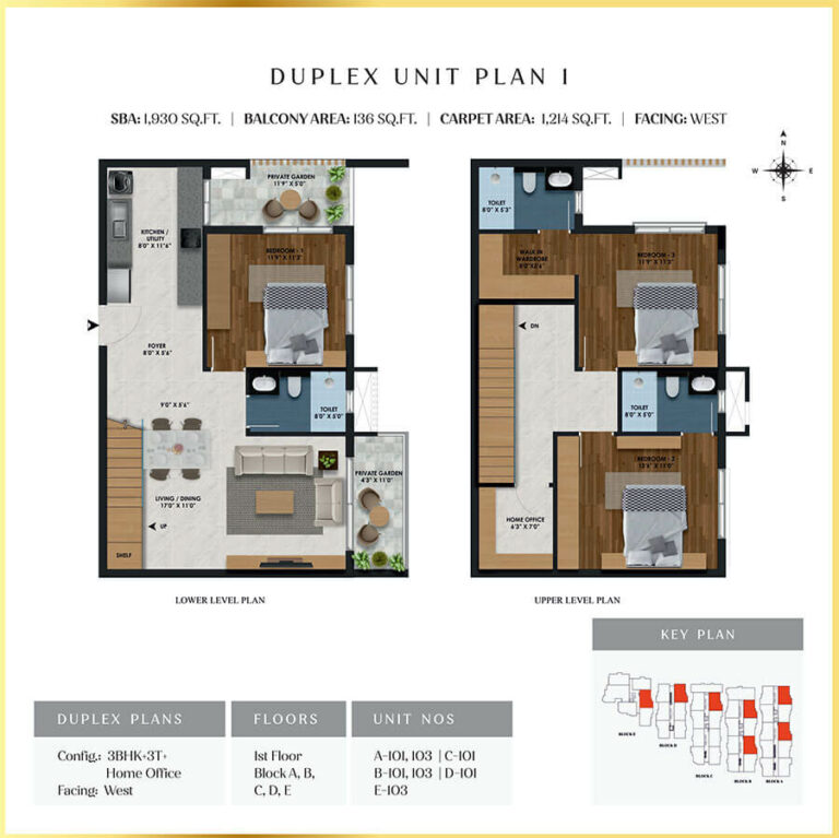 3BHK Duplex 1930 - SBR Florenso