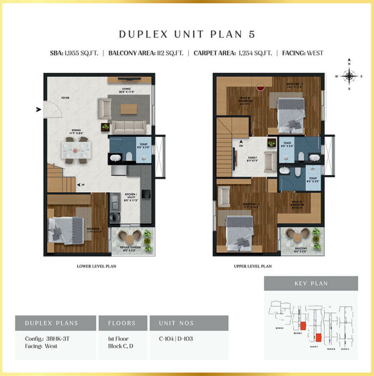 3BHK Duplex 1955 - SBR Florenso