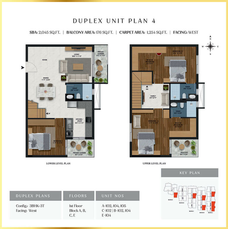 3BHK Duplex 2045 - SBR Florenso