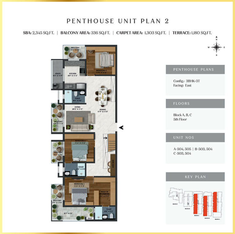 3BHK Penthouse 2345 - SBR Florenso