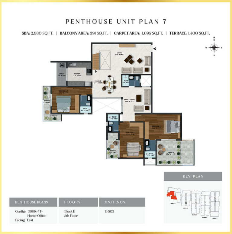 3BHK Penthouse 2980 - SBR Florenso