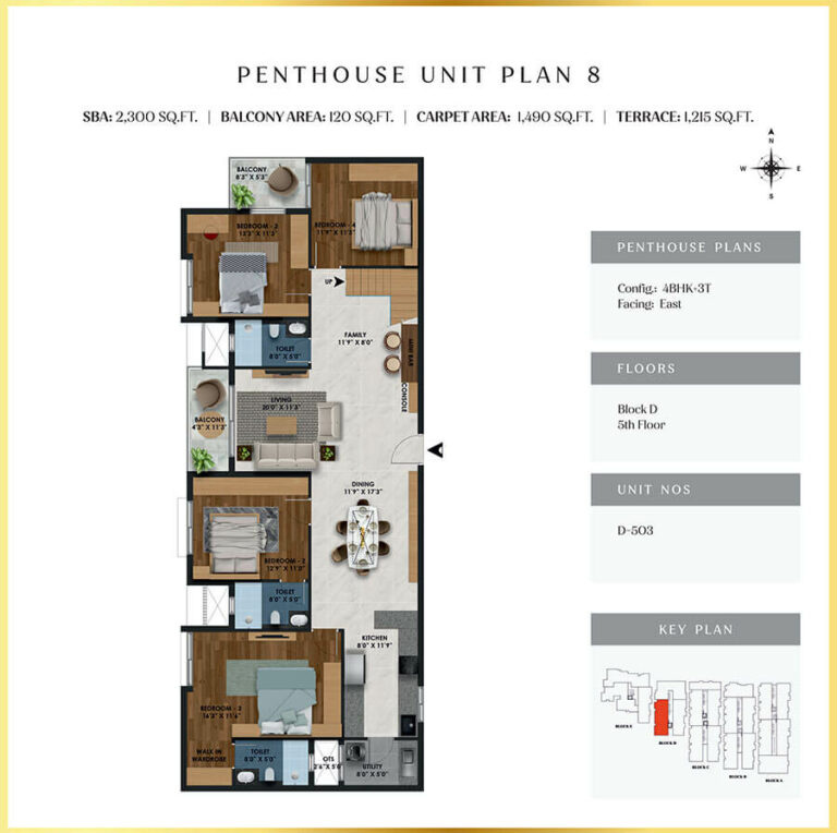4BHK Penthouse 2300 - SBR Florenso