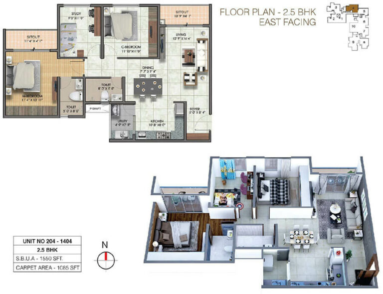 2.5BHK 1550 - Sumadhura Sushantham