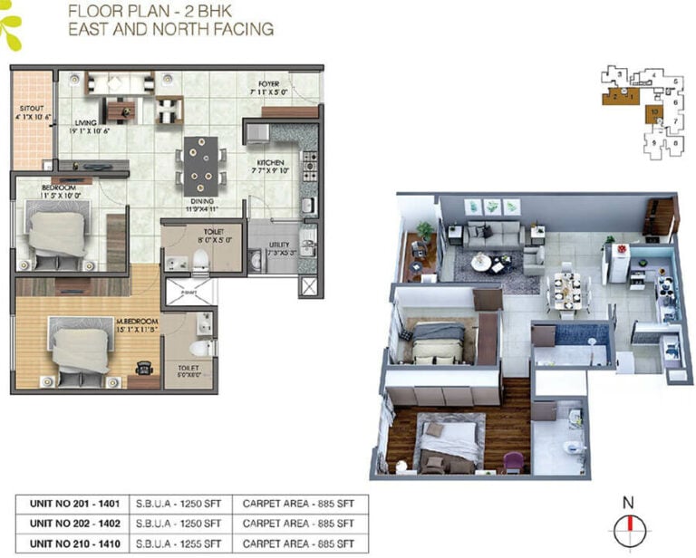 2BHK 1250 - Sumadhura Sushantham