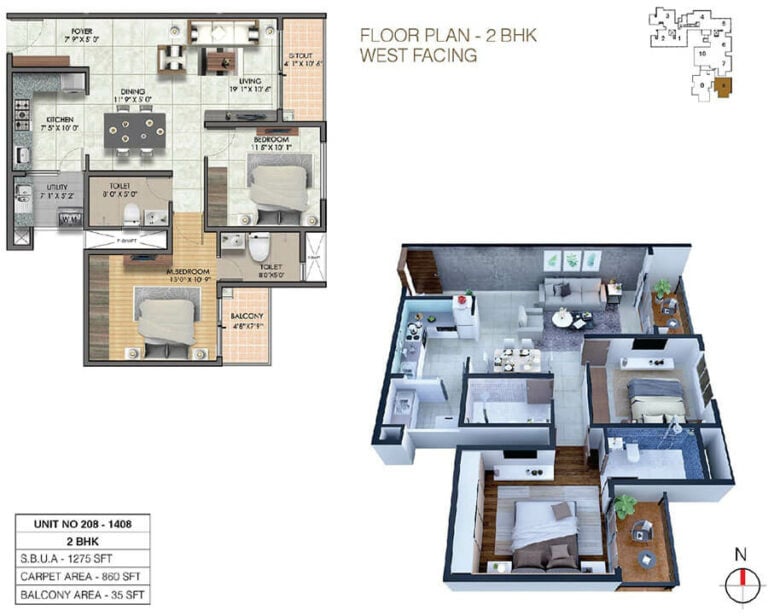 2BHK 1275 - Sumadhura Sushantham