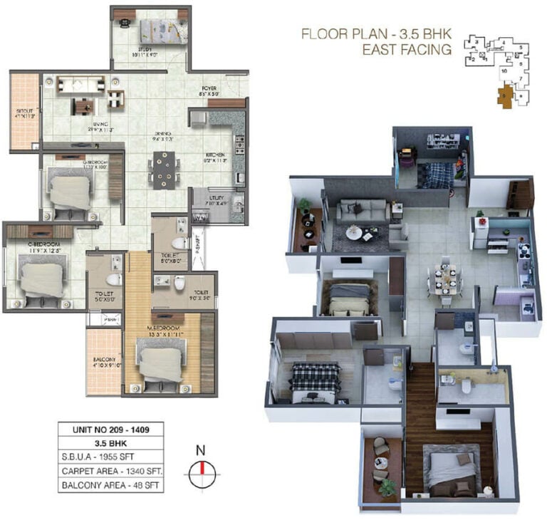3.5BHK 1955 - Sumadhura Sushantham