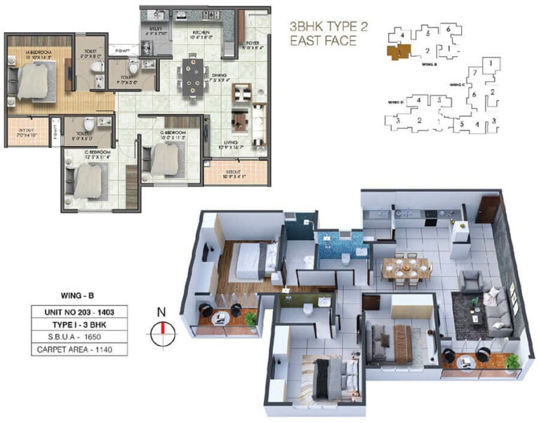 3BHK 1650 - Sumadhura Sushantham