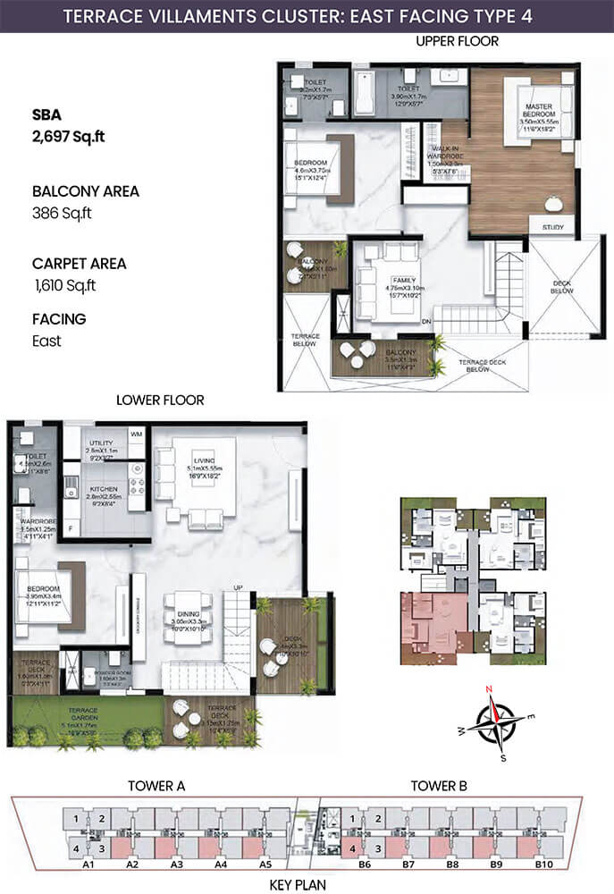 3BHK Terrace Villament W 2697 - SBR Earth And Sky