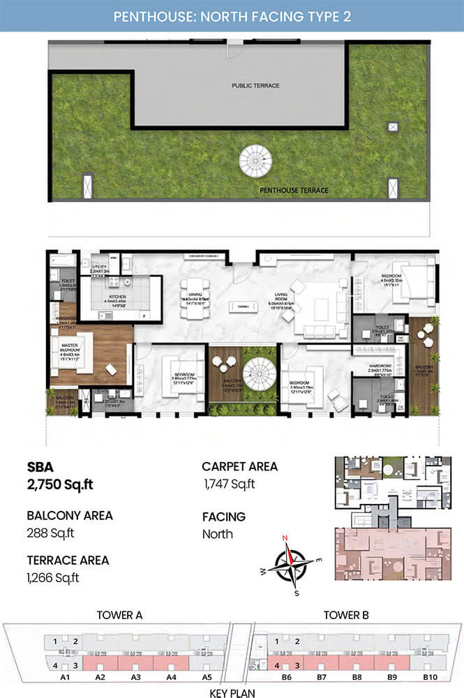 4BHK Penthouse N 2750 - SBR Earth And Sky